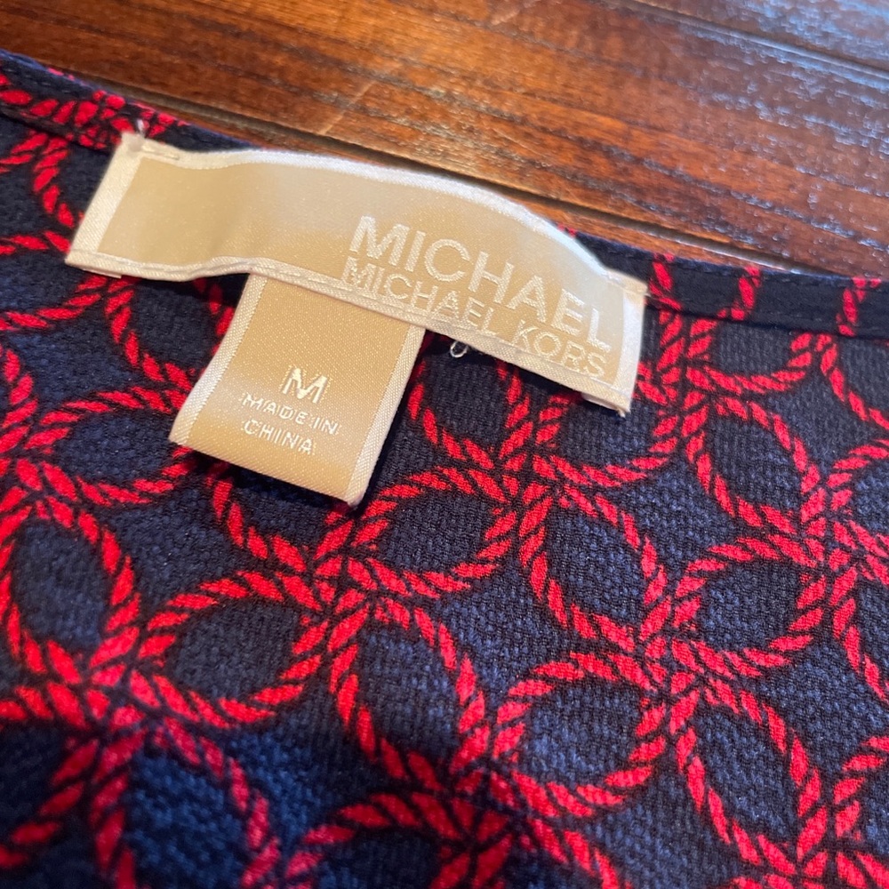 Michael Kors Navy and Red top